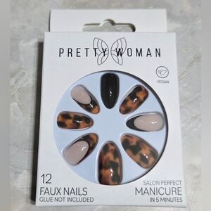 Animal Print Tortoiseshell & Nude False Nail Set - 12 Pack